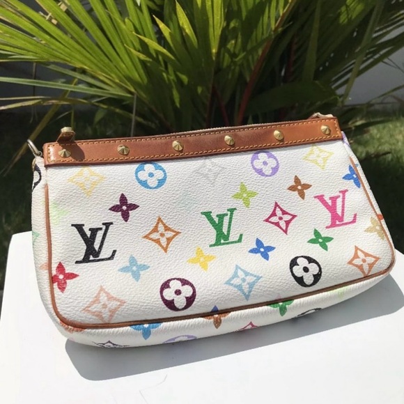 Louis Vuitton Rainbow Murakami White Pochette Shoulder Bag - Picture 1 of 8